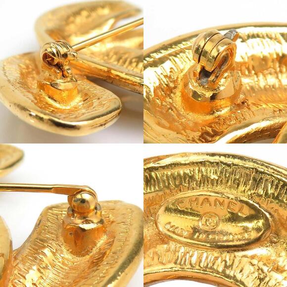 CHANEL Gold Logo Brooch